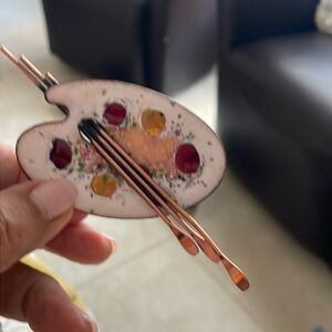 MATISSE RENOIR Enamel on Copper Artist Palette Pin